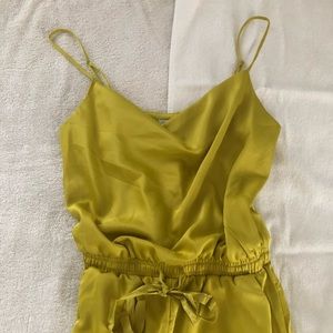 Lime long pants romper